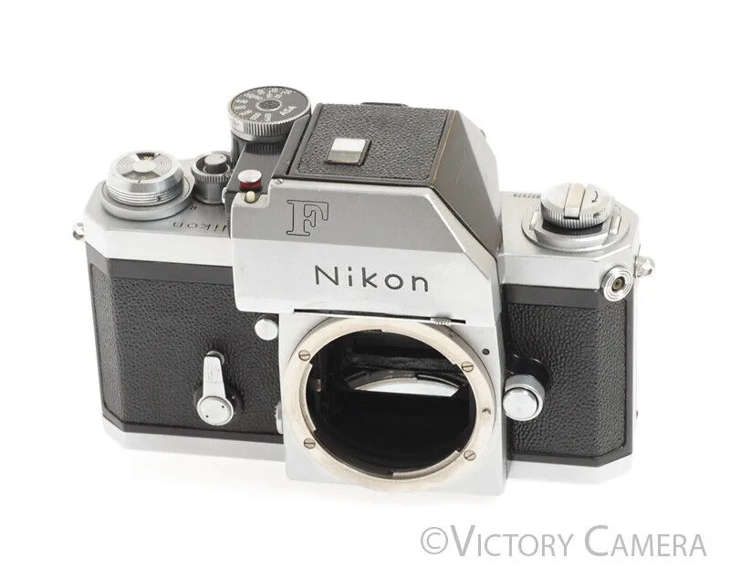 Nikon F Chrome 35mm Film SLR Camera Body -No Meter-
